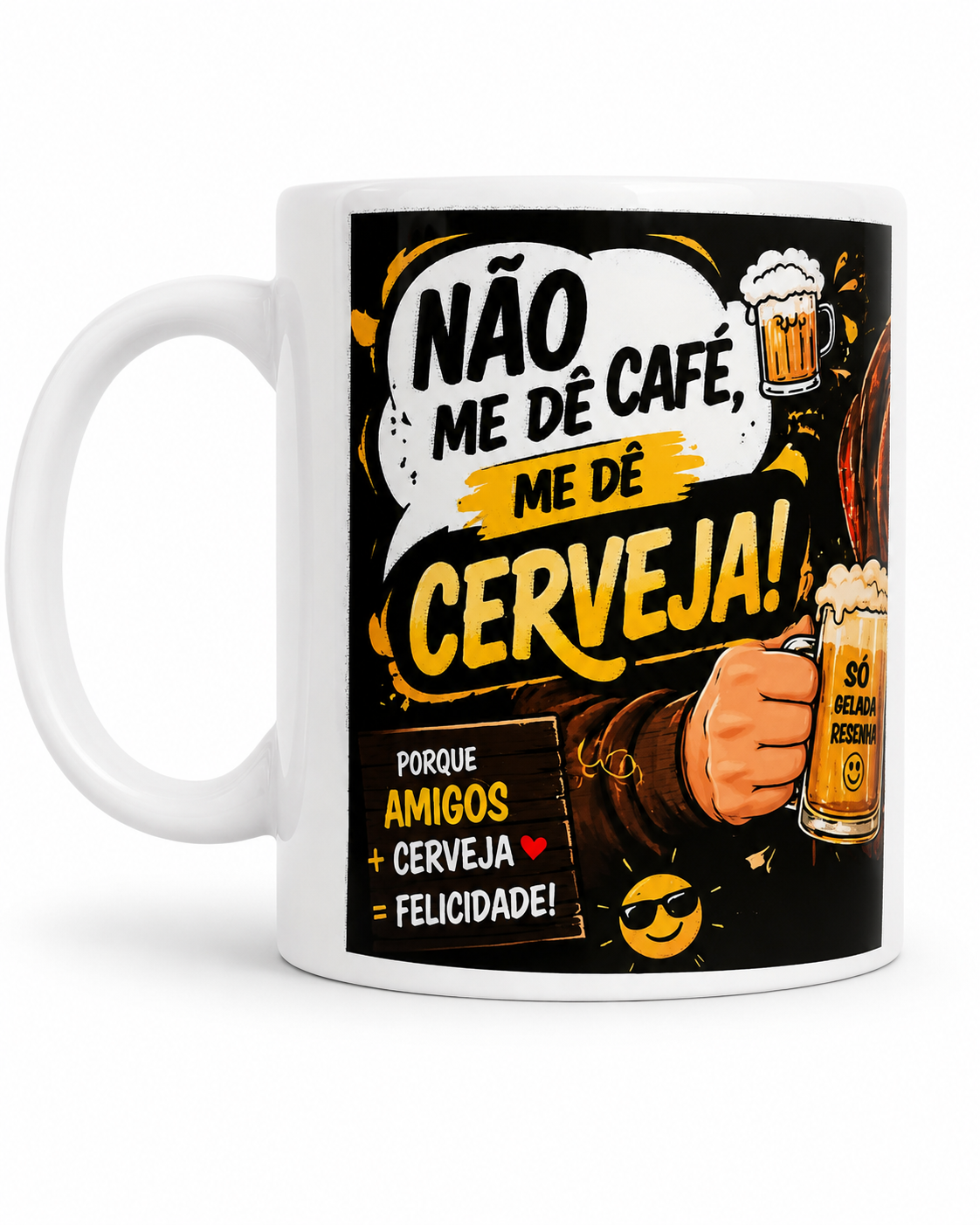 Caneca Bramca personalizada Humor