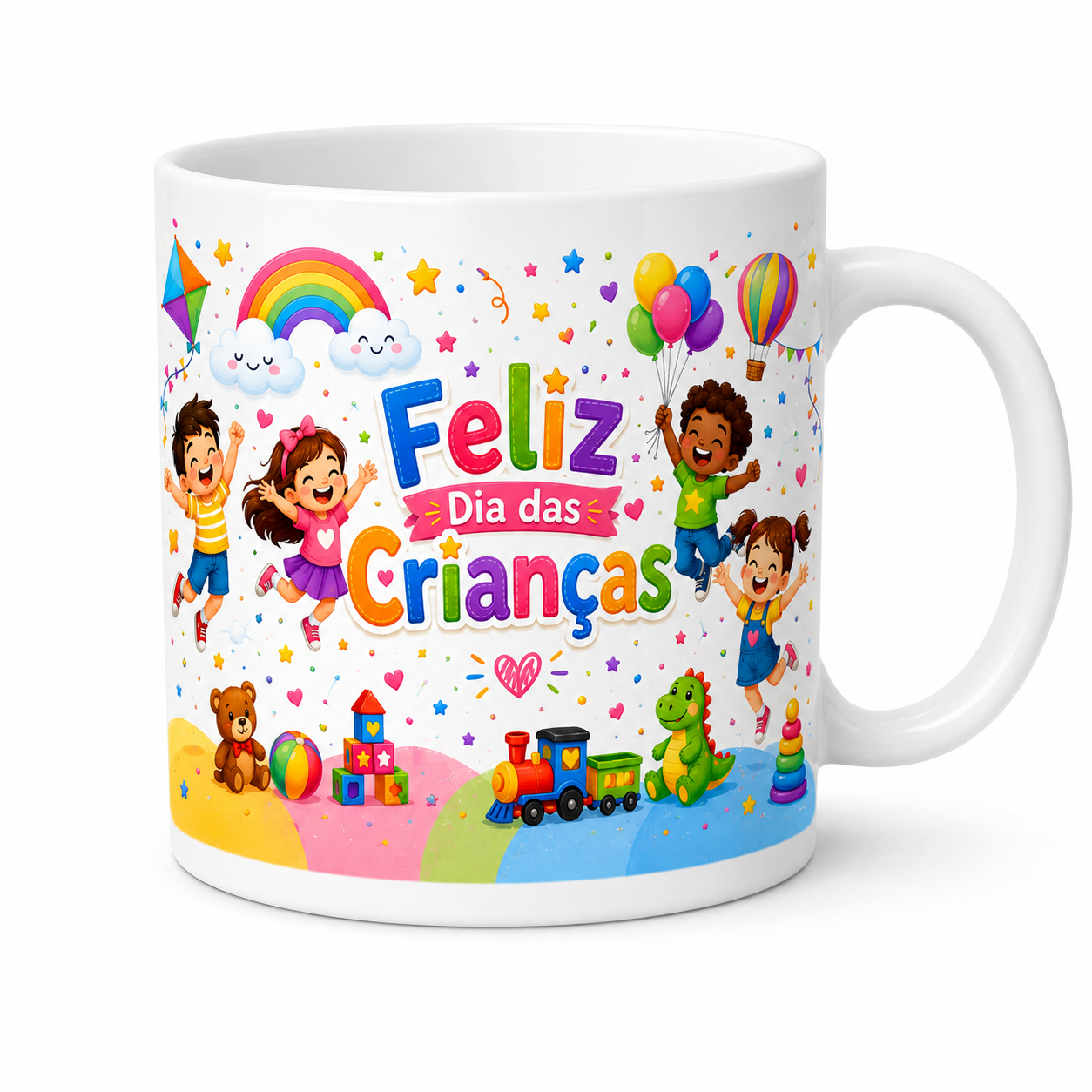 Caneca branca com frase, imagem ou foto