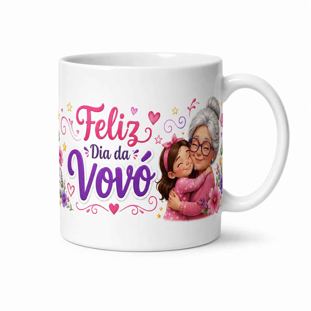 Caneca branca com frase, imagem ou foto