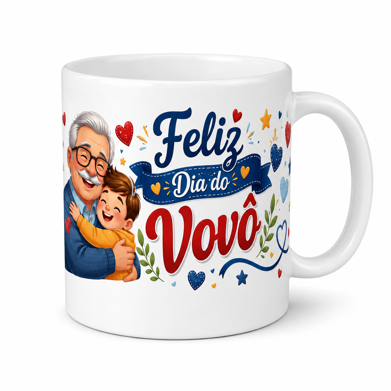 Caneca branca com frase, imagem ou foto